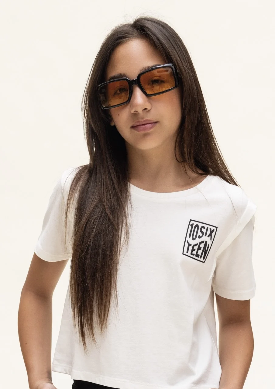 Looxs Revolution T-shirt katoen/modal creamy voor meisjes in de kleur