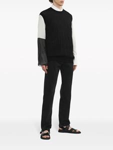 Helmut Lang intarsia-knit ribbed-trim vest - Zwart