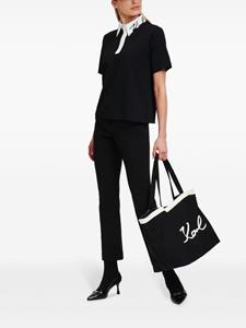 Karl Lagerfeld logo-print organic-cotton polo shirt - Zwart