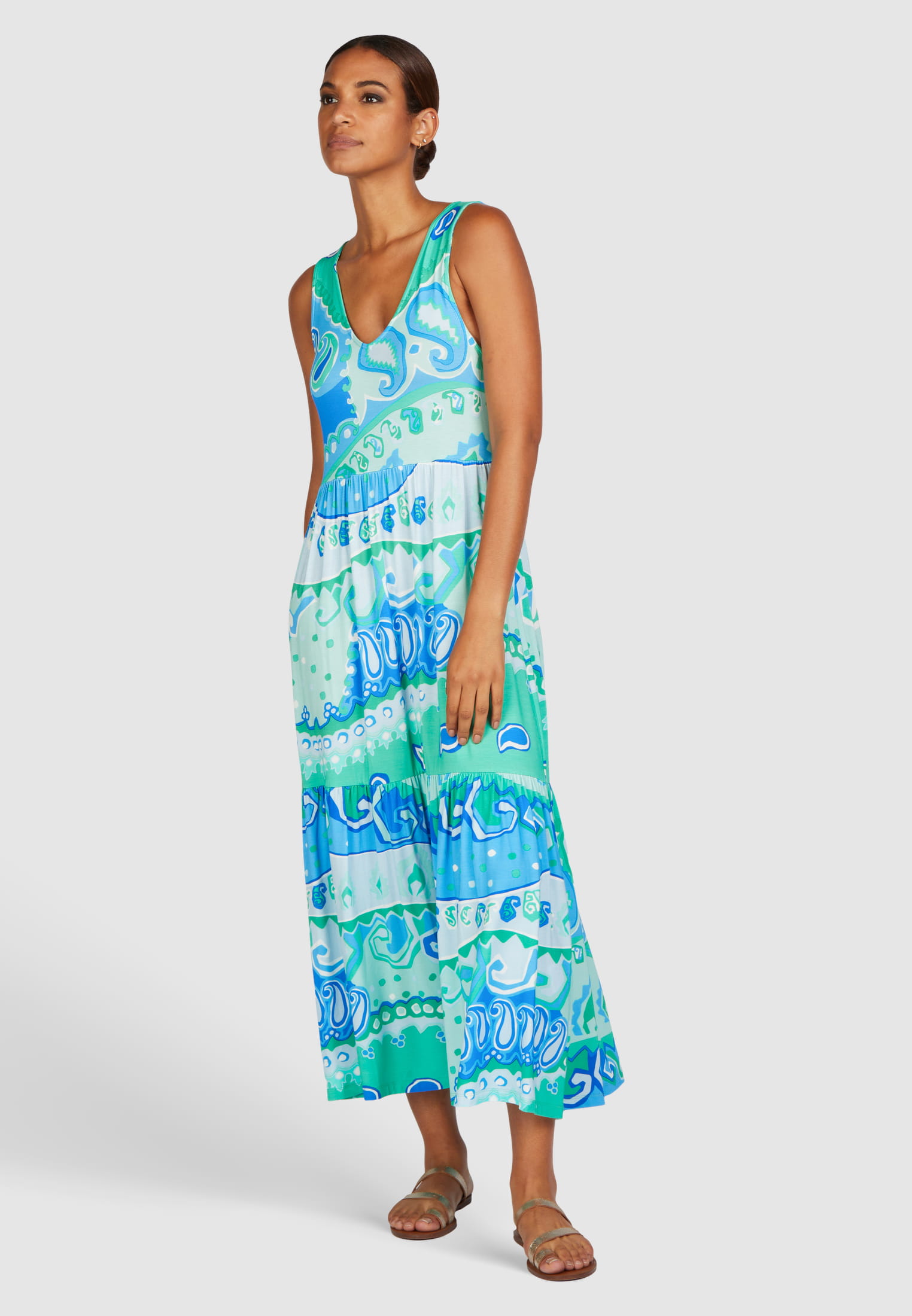 MARC AUREL Jerseykleid mit Tropical-Print