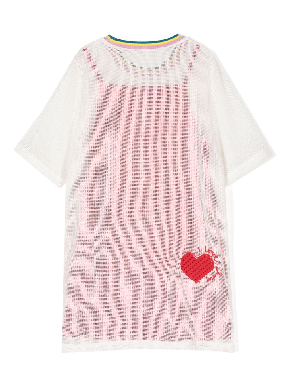 Stella McCartney Kids heart-embroidered layered dress - Wit