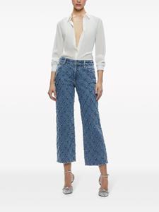Alice + olivia Weezy quilted cropped jeans - Blauw