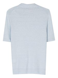 Barba short-sleeve ribbed polo shirt - Blauw