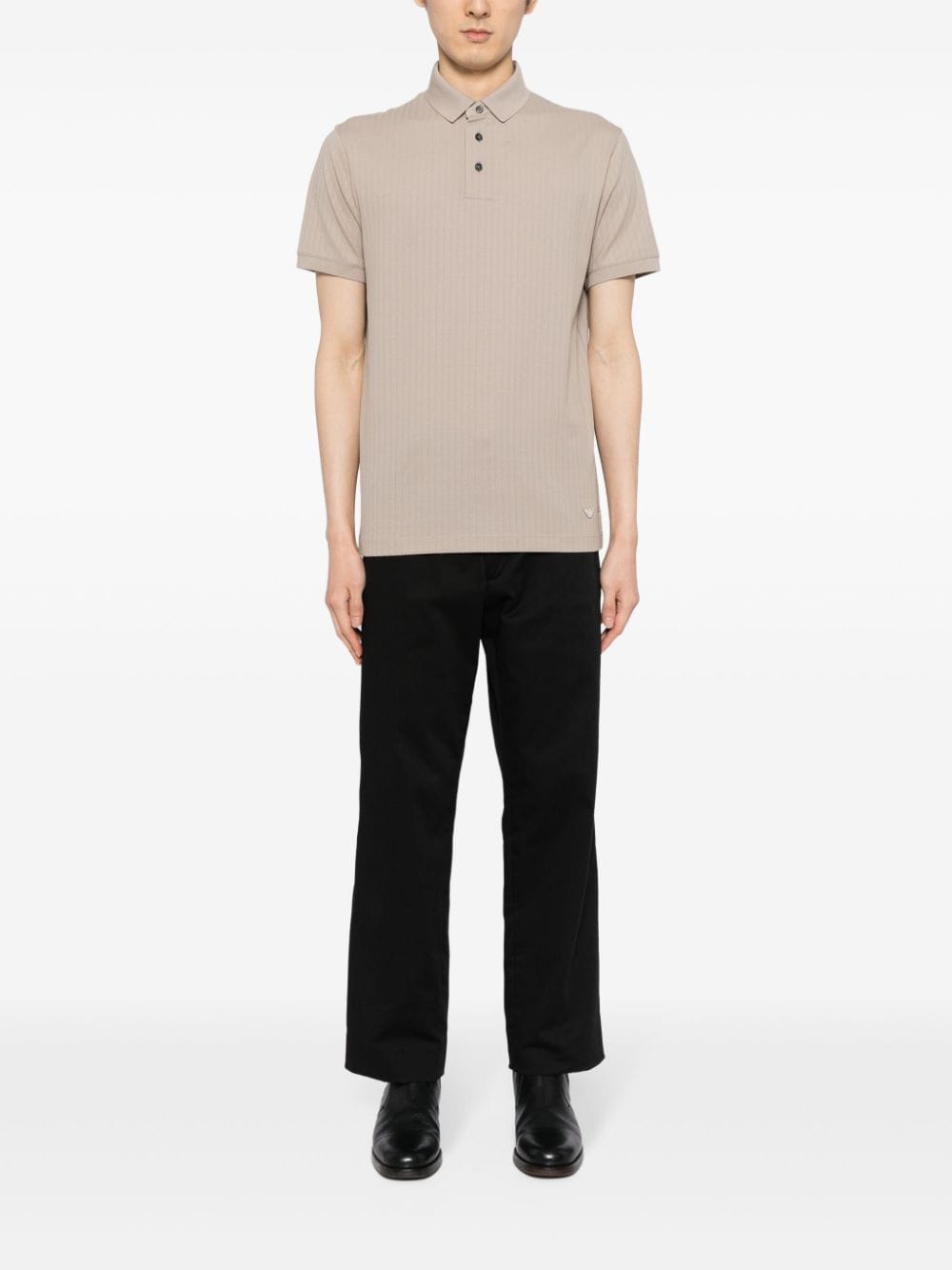Emporio Armani short-sleeve cotton polo shirt - Beige