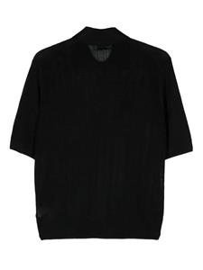 Ballantyne crocket-knit polo shirt - Zwart