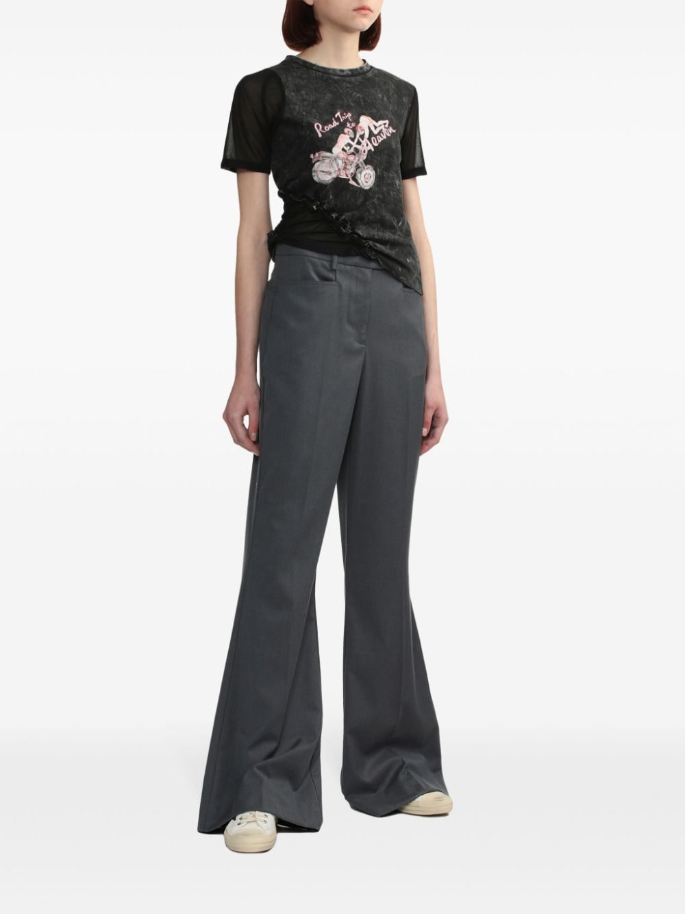 REMAIN flared tailored trousers - Grijs