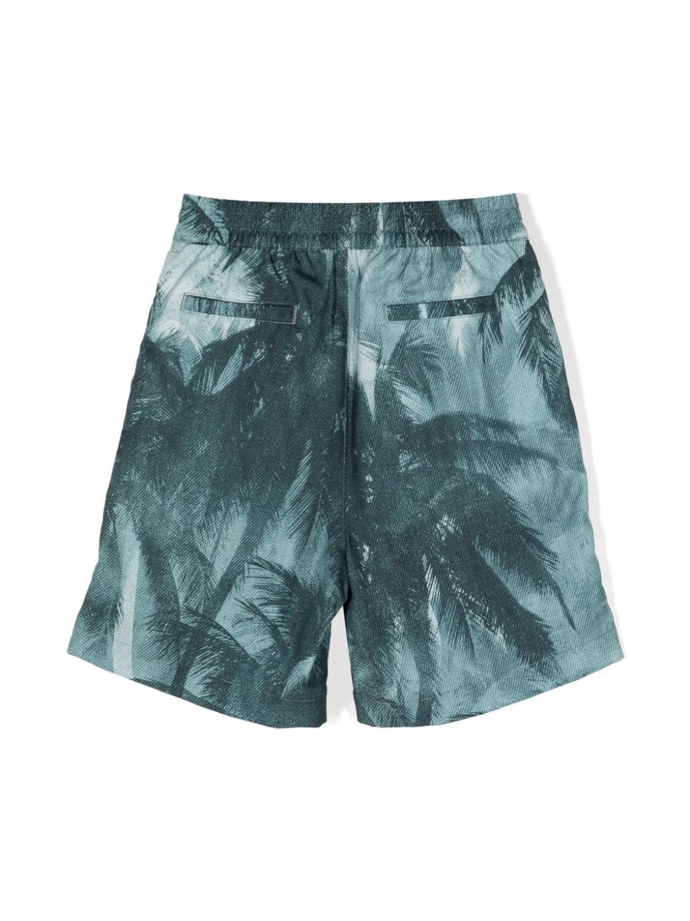 Emporio Armani Kids palm tree-print drawstring shorts - Groen