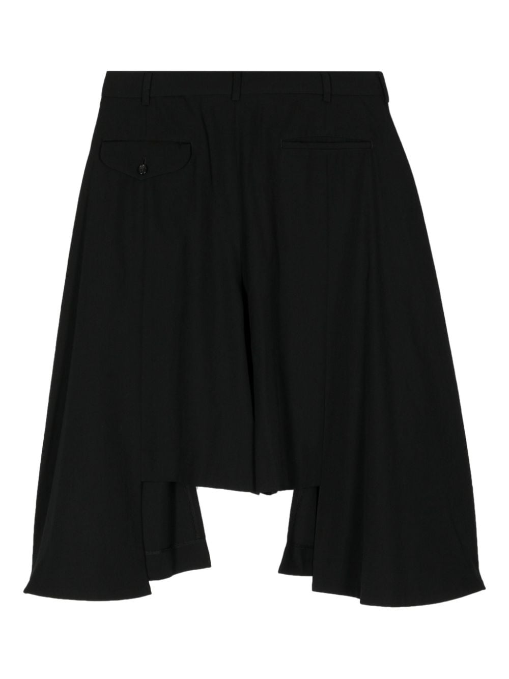 Comme des Garçons Homme Plus draped wool shorts - Zwart