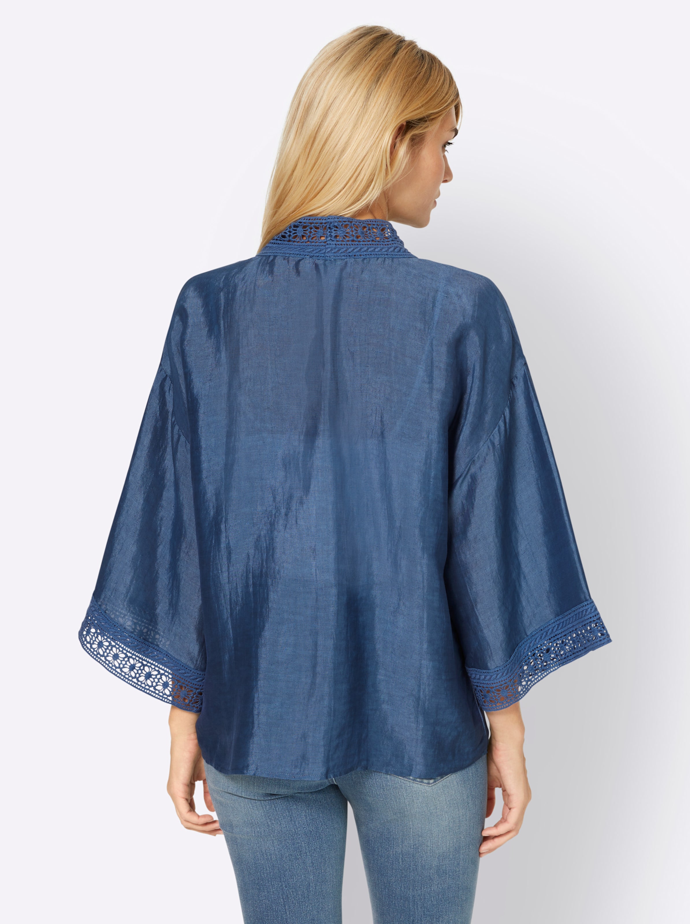 Lange blouse injeansblauw van heine