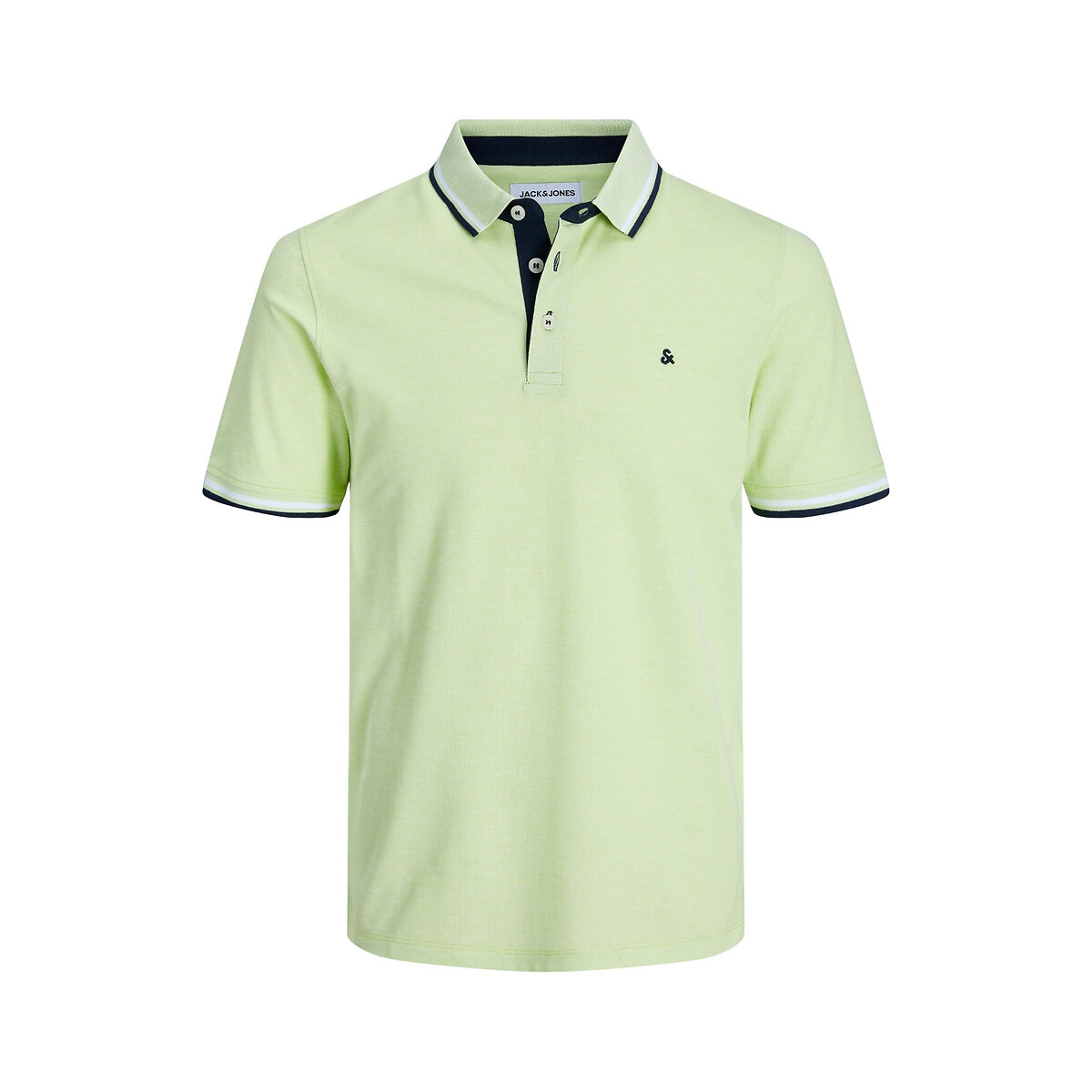 Jack & Jones Poloshirt Polo Shirt JJEPAULOS Sommer Hemd Kragen Pique Cotton (1-tlg) 3613 in Neon Grün