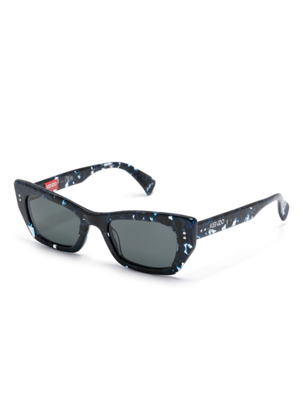 Kenzo marbled-pattern cat-eye sunglasses - Blauw
