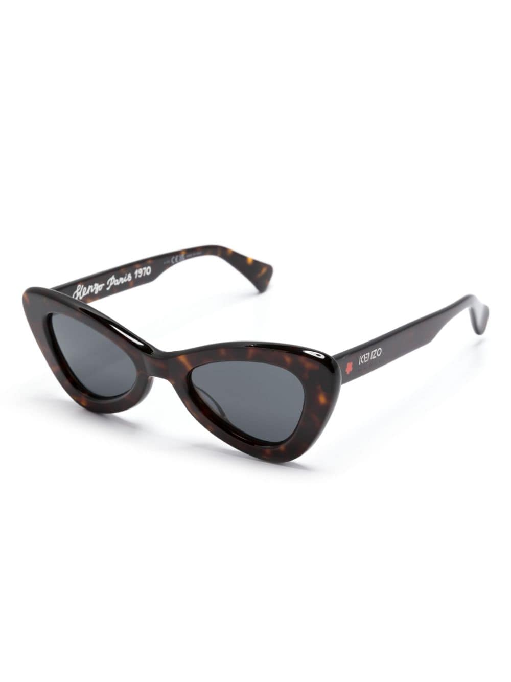 Kenzo tortoiseshell-effect cat-eye sunglasses - Bruin