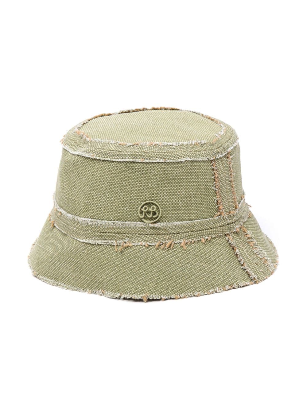 Ruslan Baginskiy logo-patch frayed bucket hat - Groen