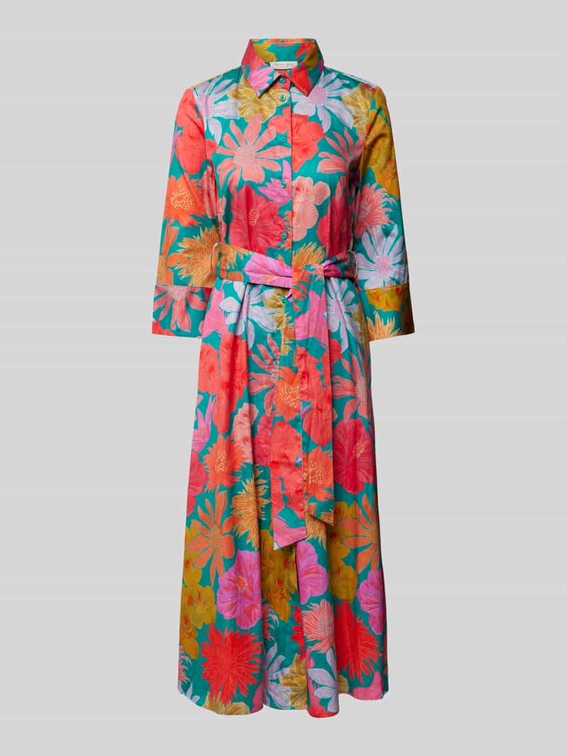 Christian Berg Woman Midi-jurk met all-over bloemenprint