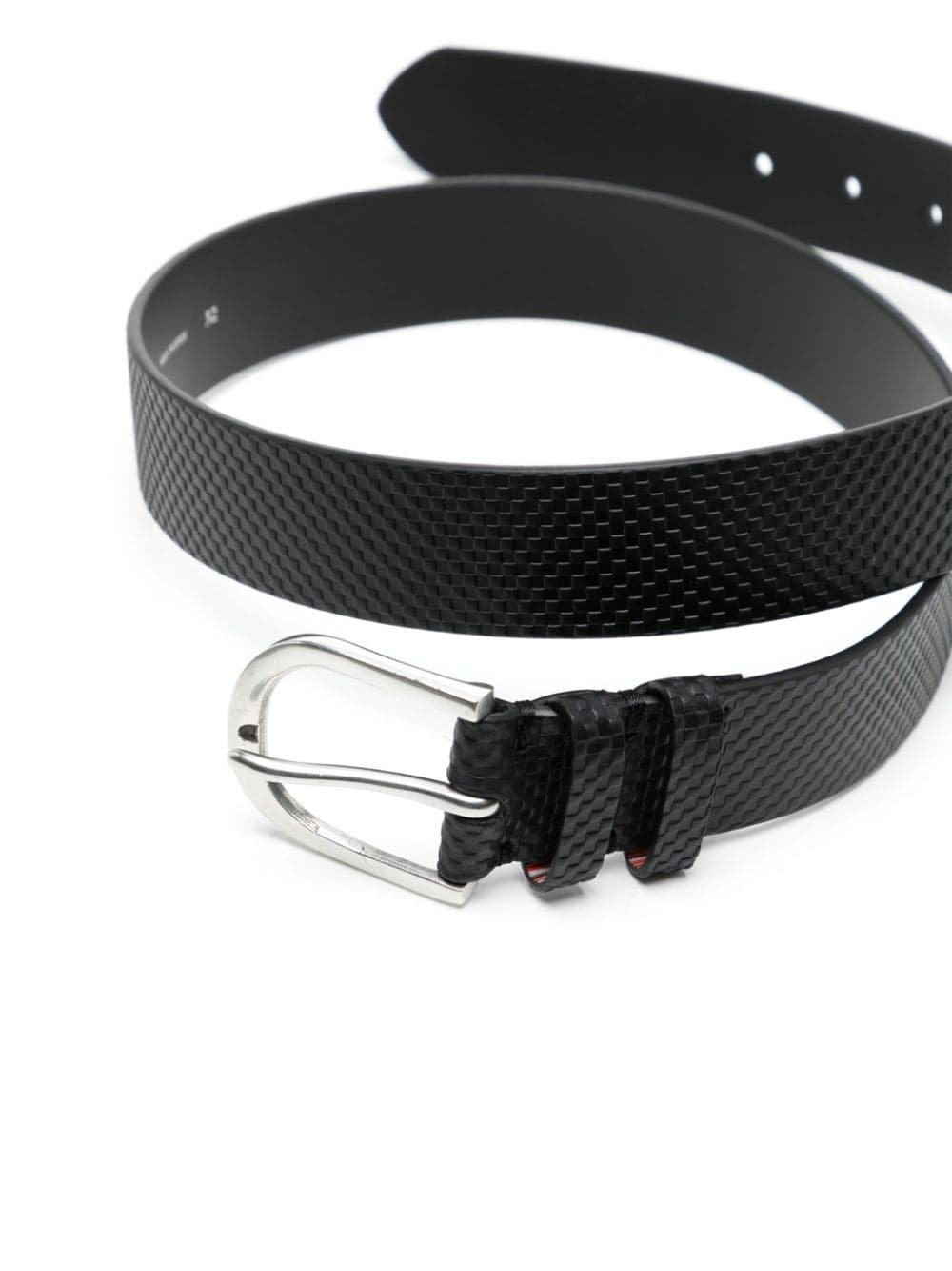 Paul Smith snakeskin-effect leather belt - Zwart