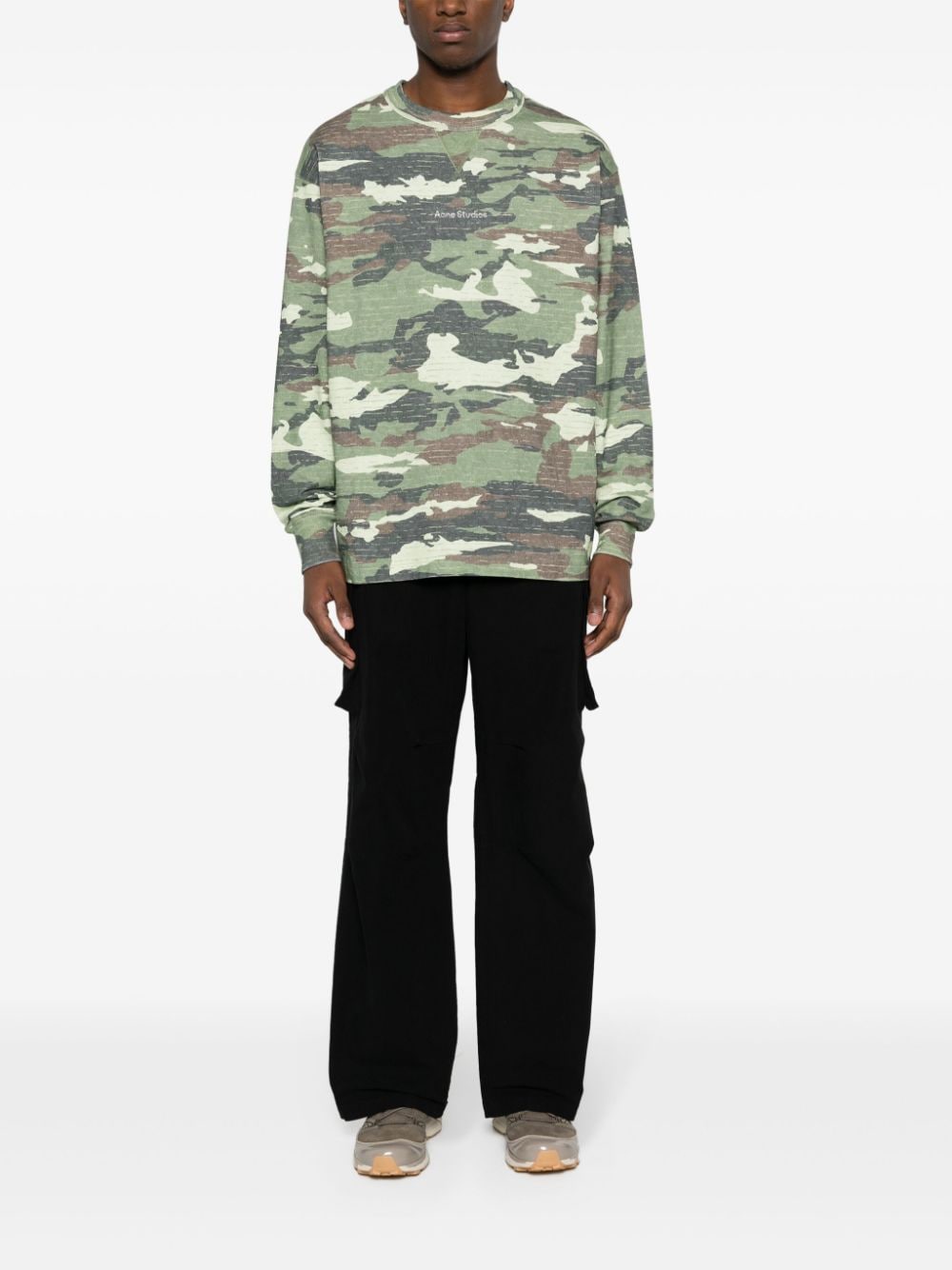 Acne Studios Katoenen sweater met camouflageprint - Groen
