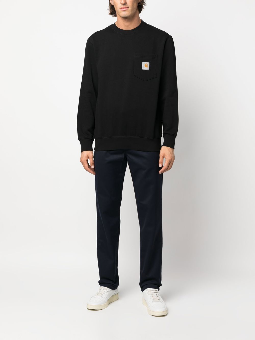 Carhartt WIP Sweater met logopatch - Zwart