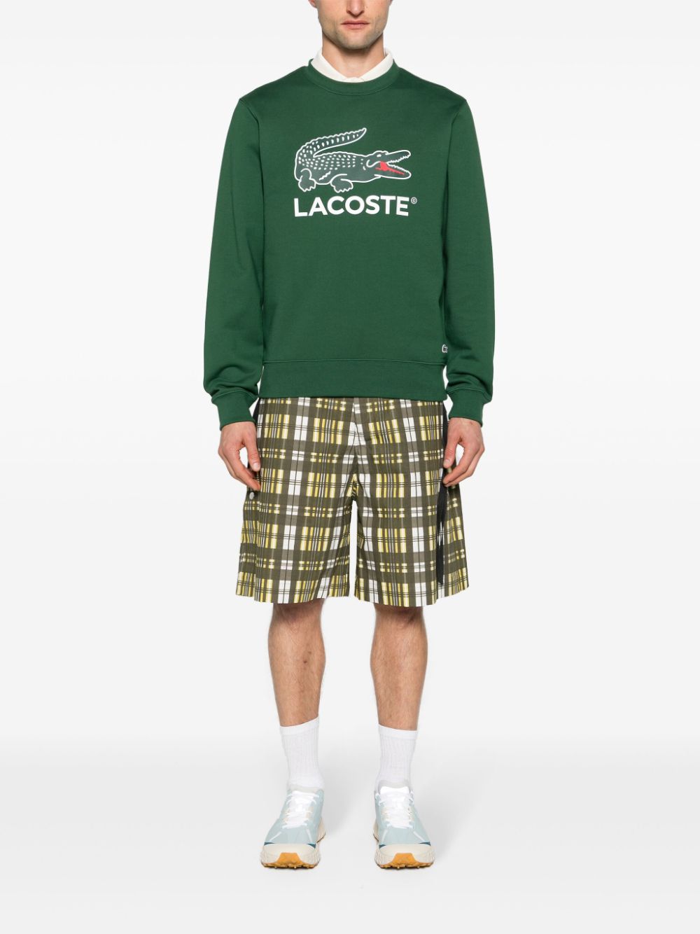 Lacoste logo-print cotton sweatshirt - Groen