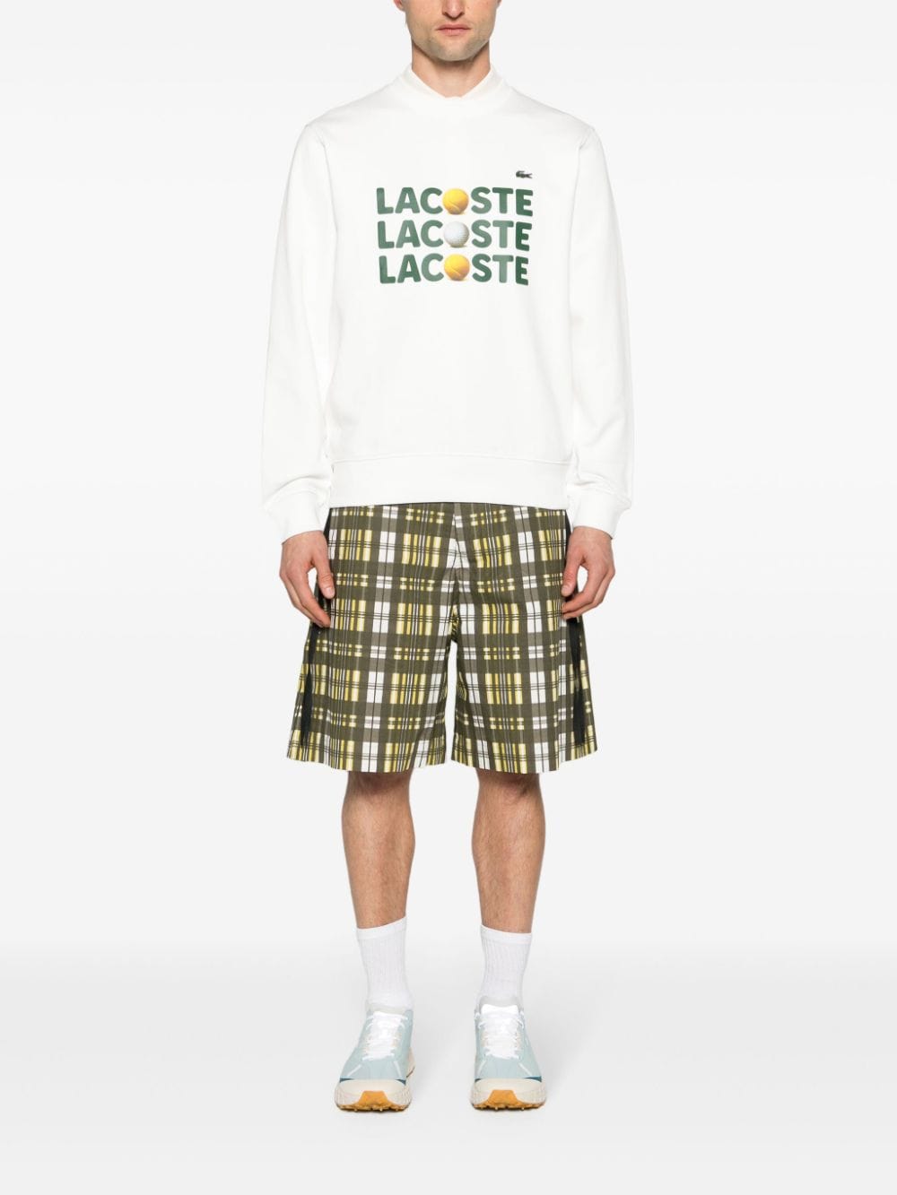 Lacoste logo-print cotton sweatshirt - Wit
