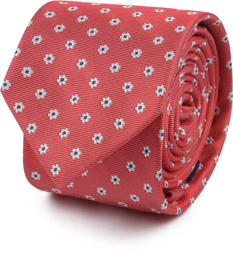 Suitable Krawatte Seide Mini Blumen Rot -