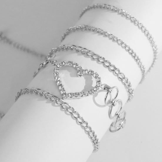 Fency K Body Waist Chain Adjustable Dress Up Anti-rust Charming Luxury Rhinestone Heart Waist Chain Jewelry Gift