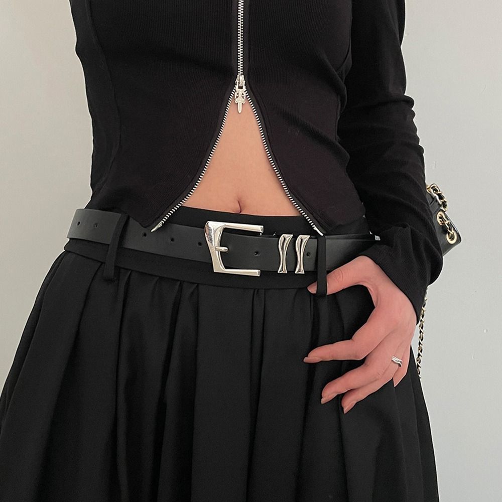 Minat Buckle For Women PU Dress Zinc Zinc Alloy Buckle Leather Belt Waist Accessories Waistband Belt Jeans Belt
