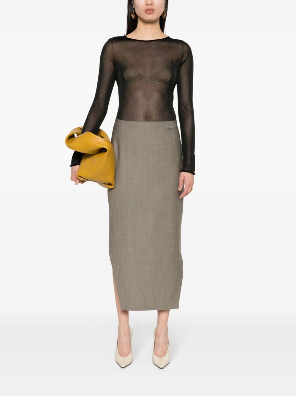 Givenchy Wollen rok met lange achterkant - Beige