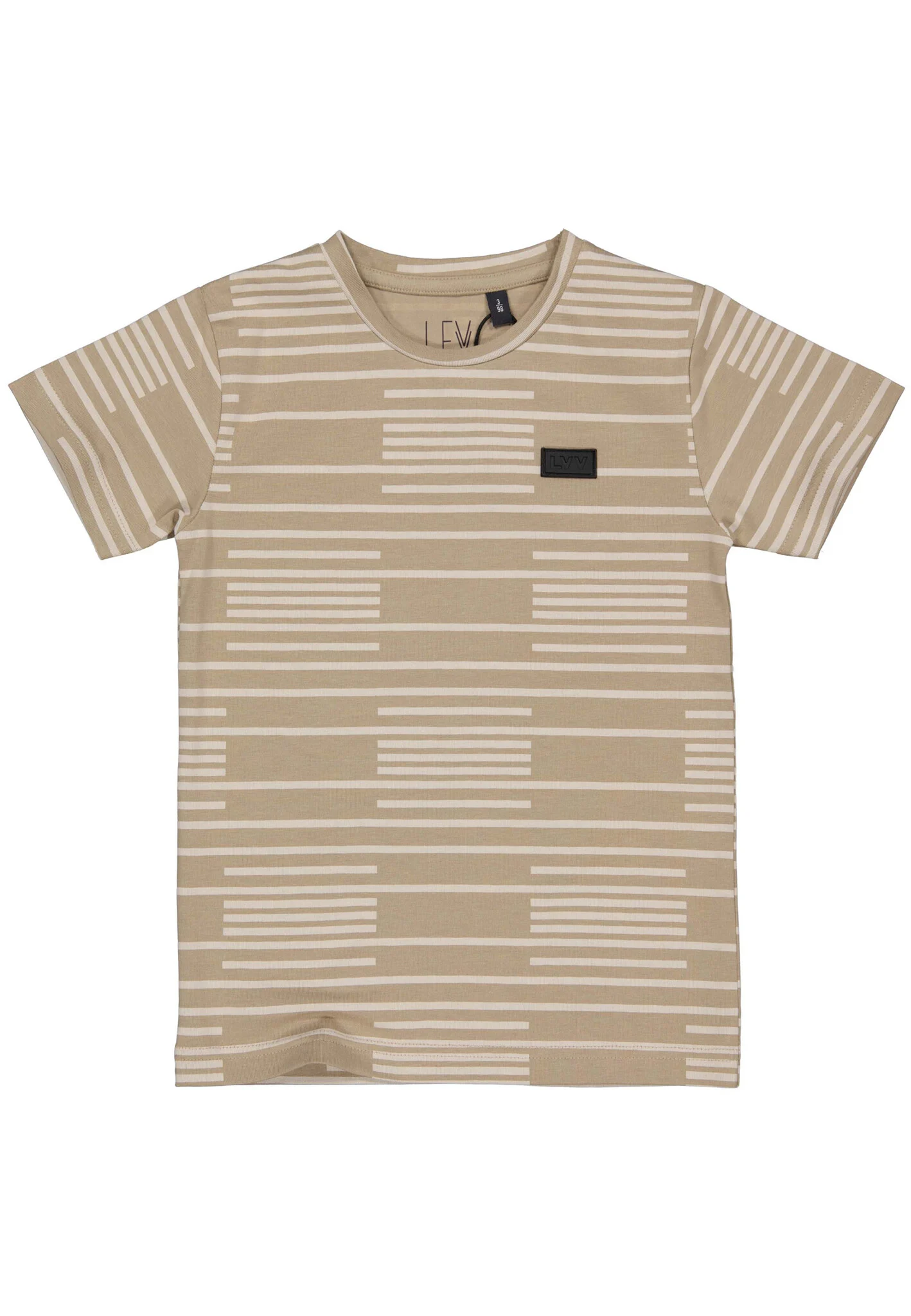 Quapi Jongens t-shirt mason aop taupe stripe