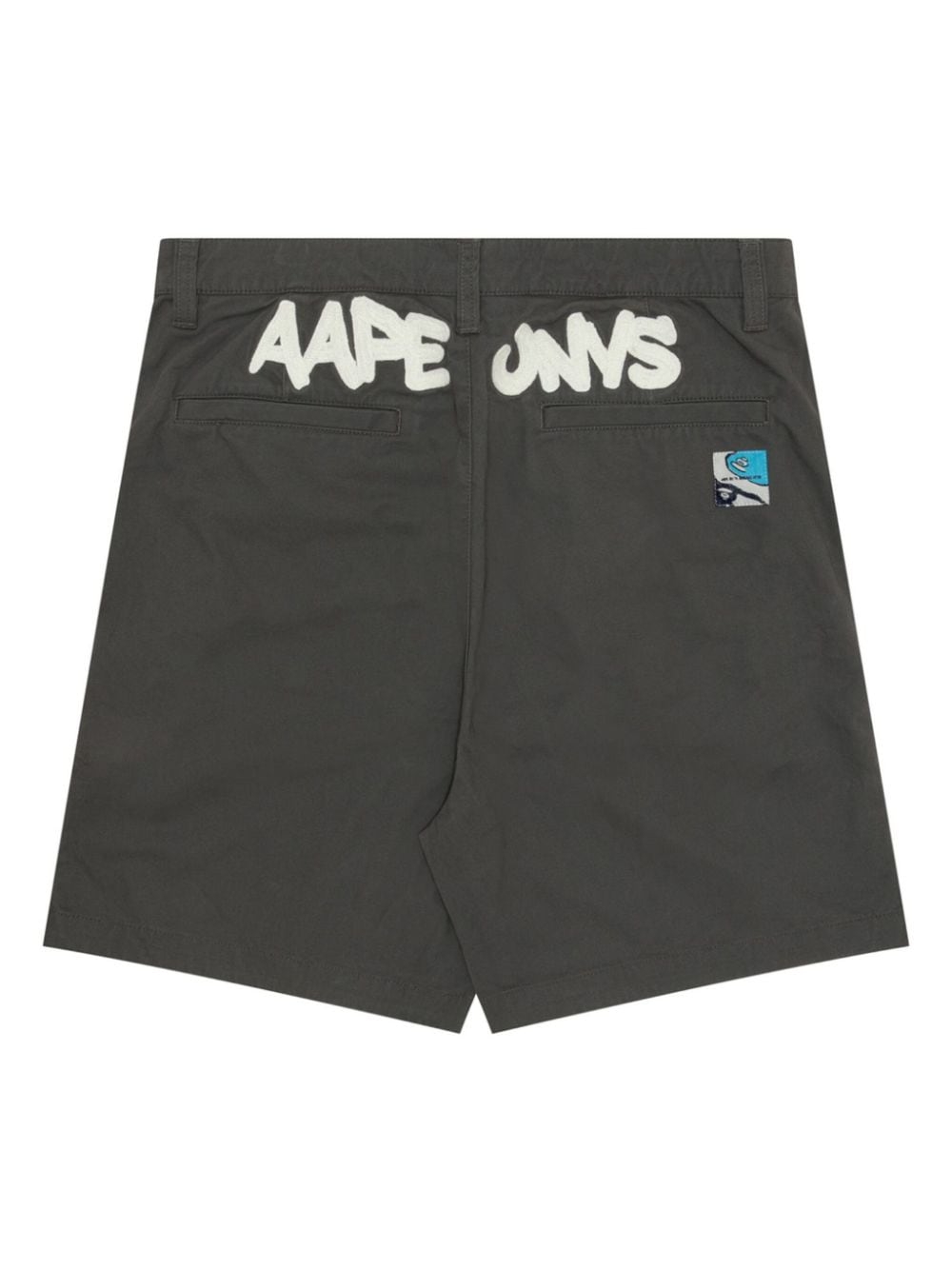 AAPE BY *A BATHING APE logo-appliqué cotton chino shorts - Grijs