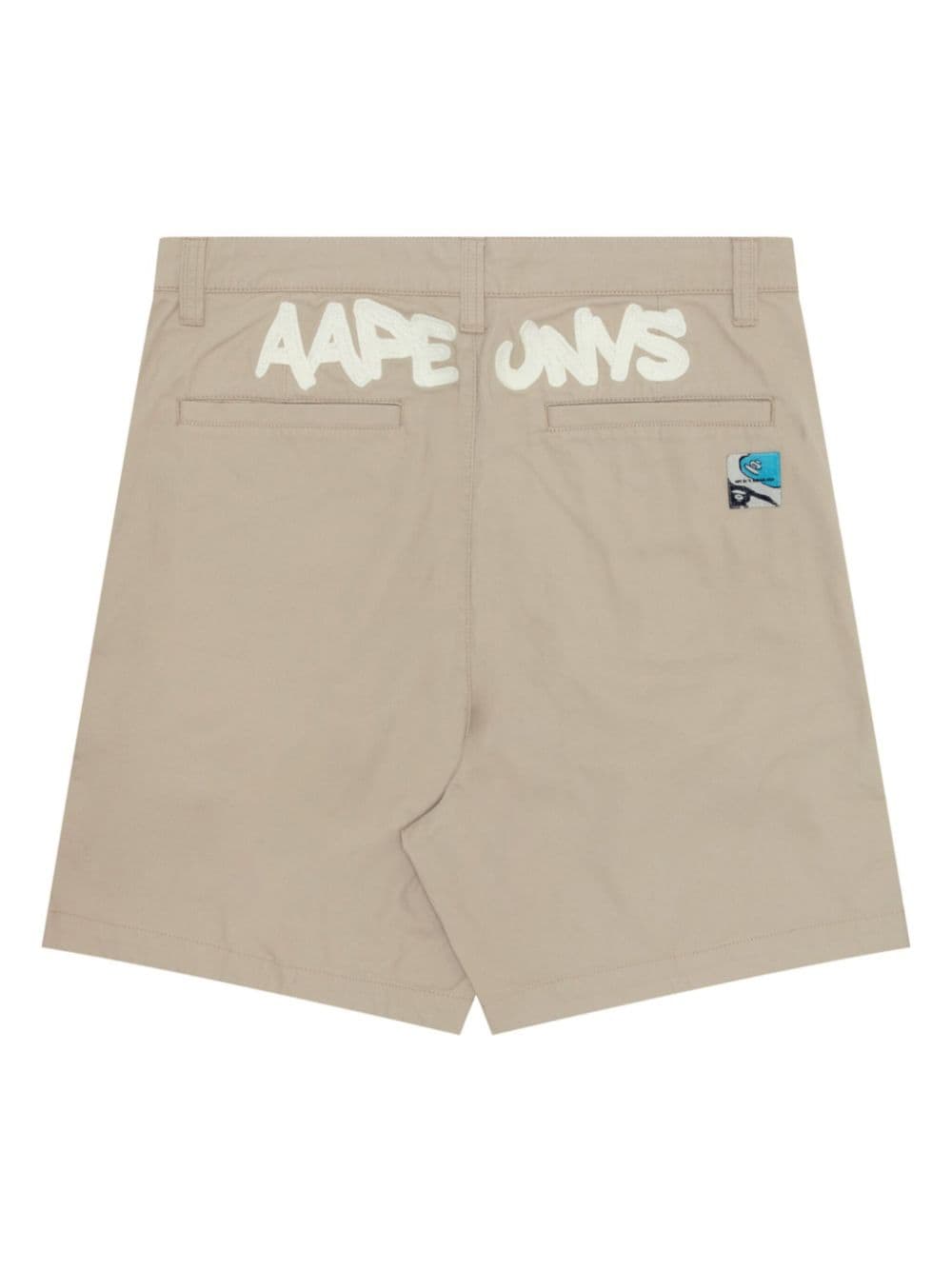 AAPE BY *A BATHING APE ogo-appliqué cotton chino shorts - Beige