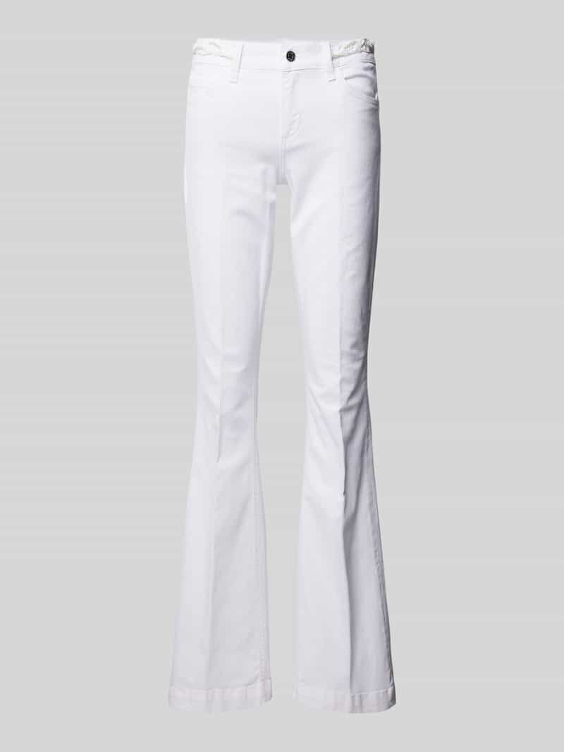 Liu Jo White Flared jeans in effen design met kralen