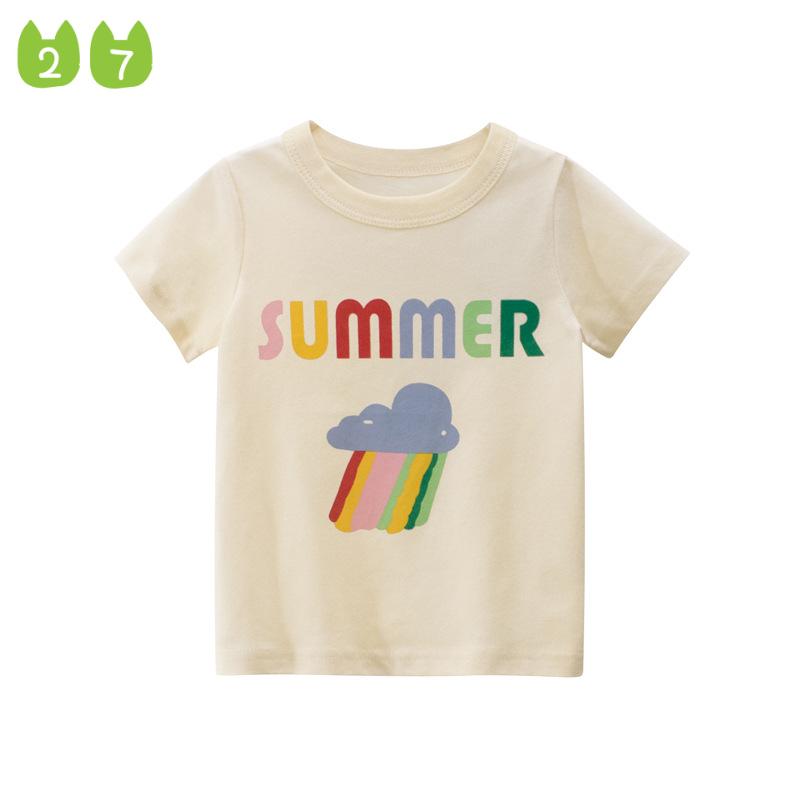 27kids Merk T-shirt met korte mouwen voor meisjes Babykleding Leuke kleding