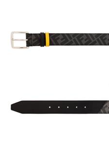 FENDI Diagonal contrast-keeper logo-jacquard belt - Zwart