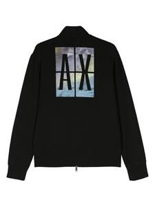 Armani Exchange logo-print zip-up sweatshirt - Zwart