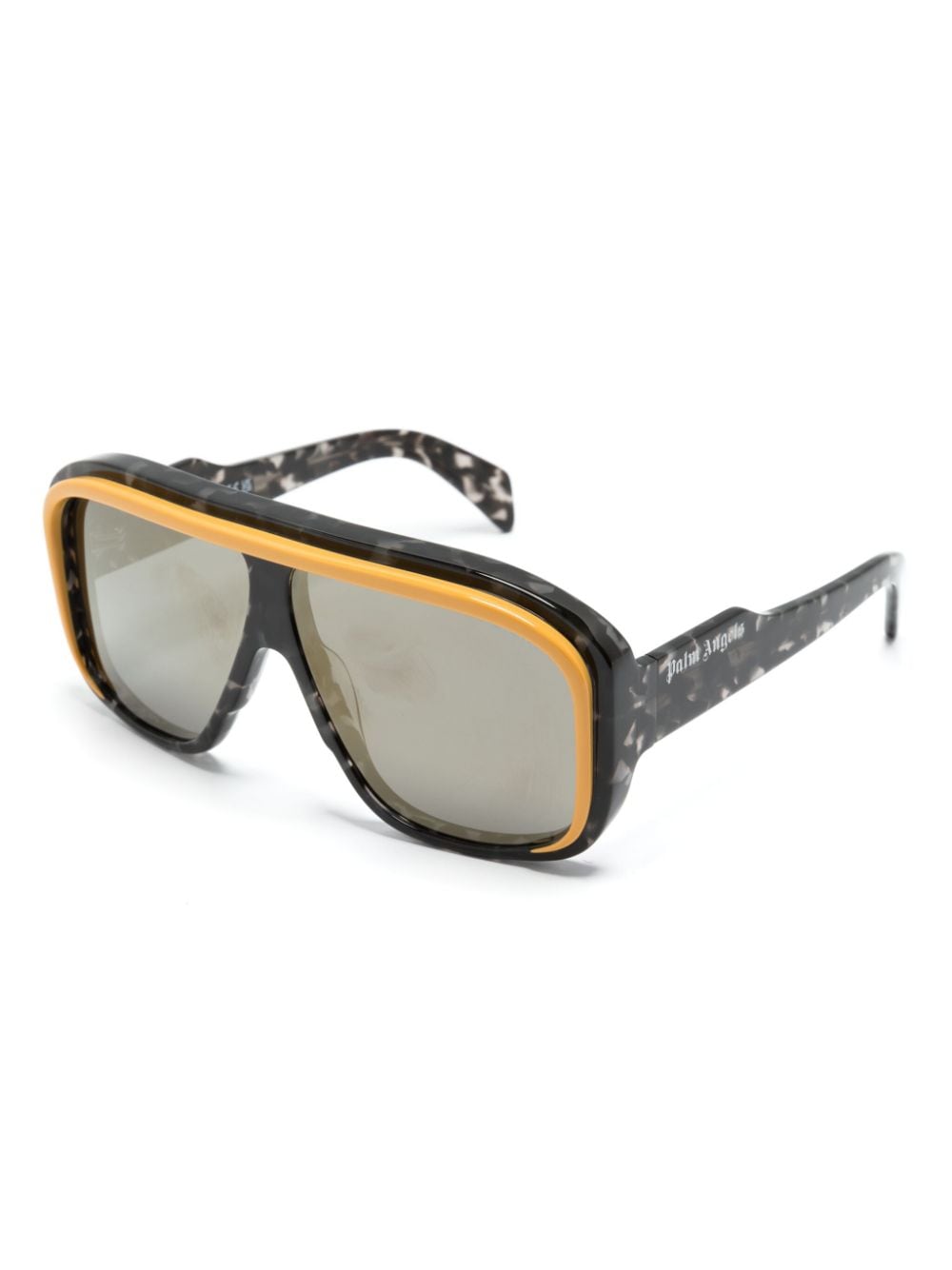 Moncler Eyewear logo-engraved shield-frame sunglasses - Zwart