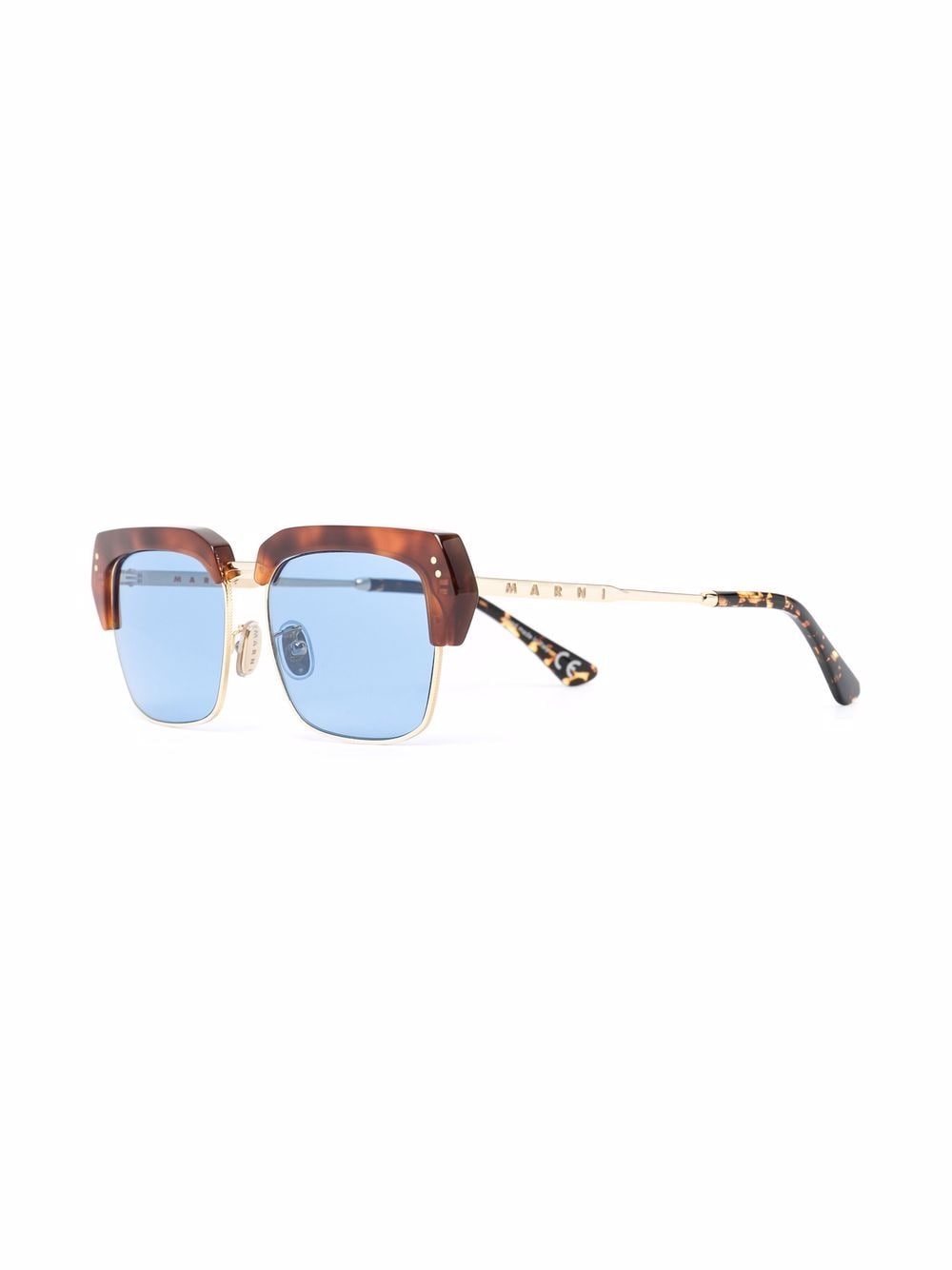 Marni Eyewear Zonnebril met schildpadschild design - Blauw