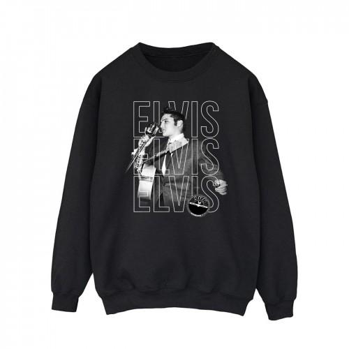 Elvis Mens Triple Logo Portrait Sweatshirt