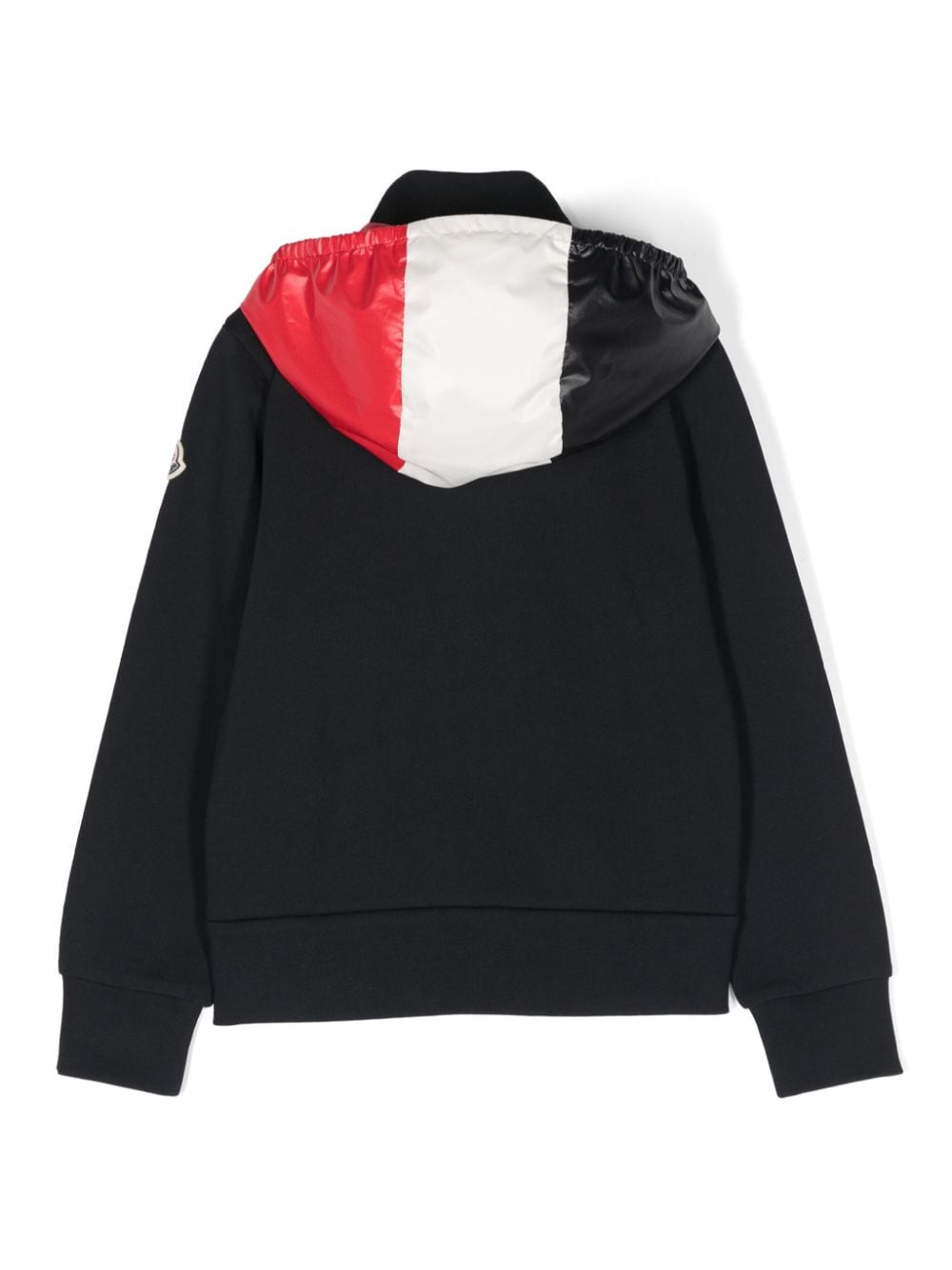 Moncler Enfant logo-appliqué cotton zip-up hoodie - Blauw