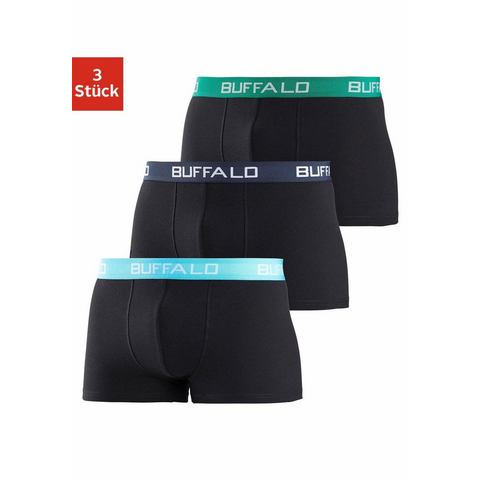 Buffalo Boxershort voor jongens met contrastkleurige boord (set, 3 stuks)