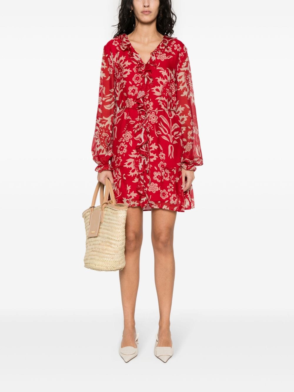 LIU JO floral-print mini dress - Rood
