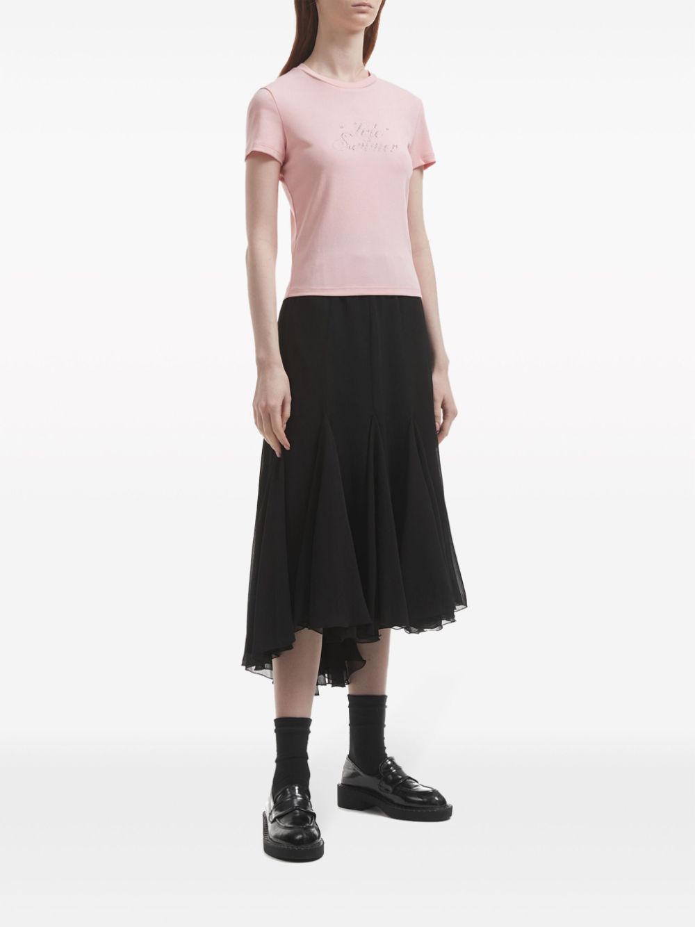 B+ab layered pleated midi skirt - Zwart