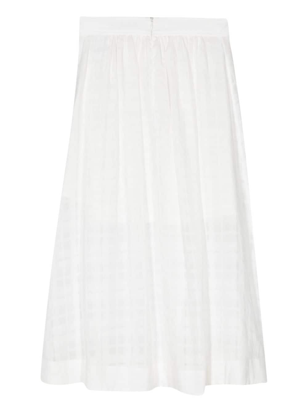 A.P.C. check-pattern pleated midi skirt - Wit
