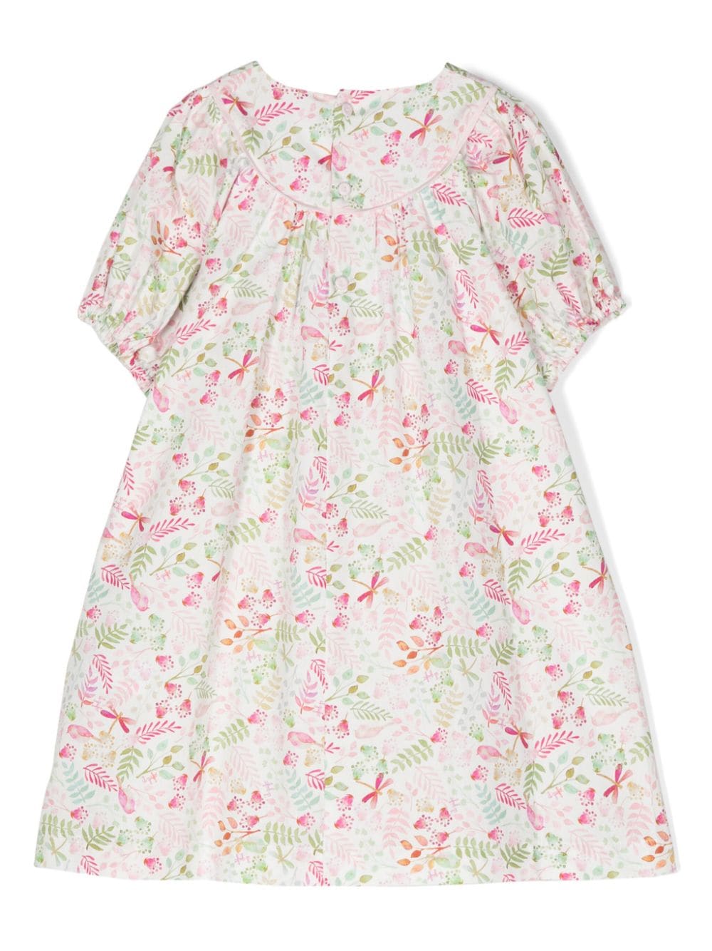 Il Gufo Katoenen midi-jurk met bloemenprint - Wit