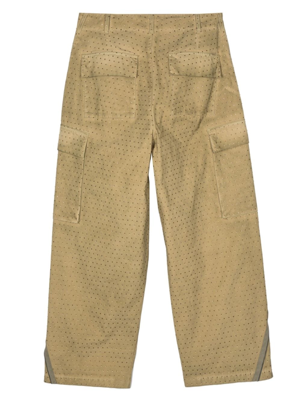 Laneus rhinestone-embellished cargo pants - Groen