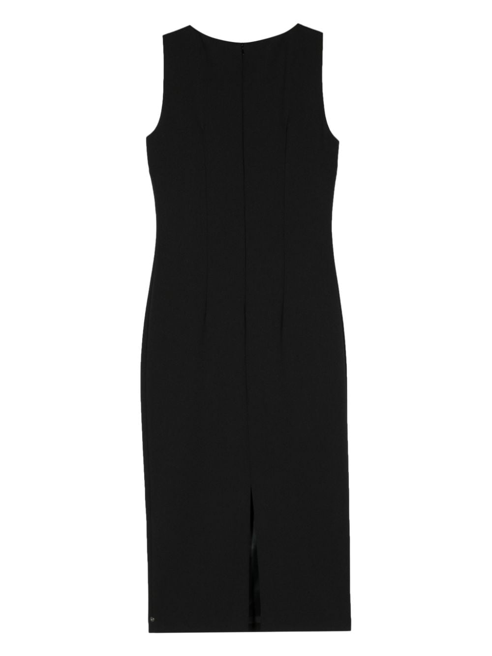 NISSA Crêpe jurk met strikdetail - Zwart