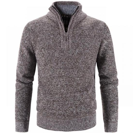 Big Thumb 2024 Winter Men's Fleece Thicker Sweater Half Zipper Turtleneck Warm Pullover Quality Male Slim Knitted Wool Sweaters 3Xl