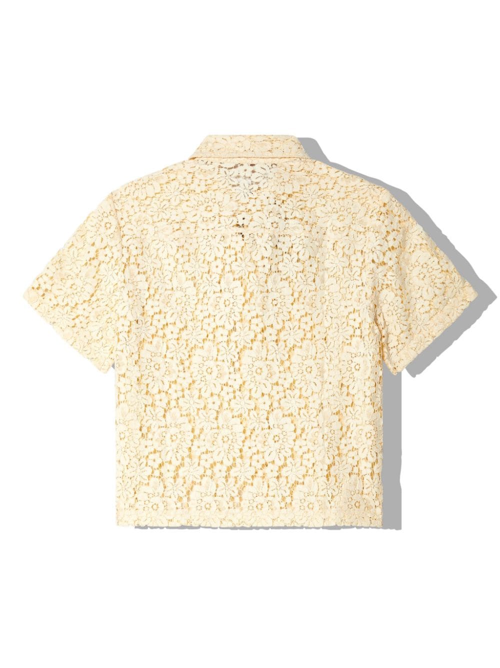 Eckhaus Latta Flora guipure-lace shirt - Beige
