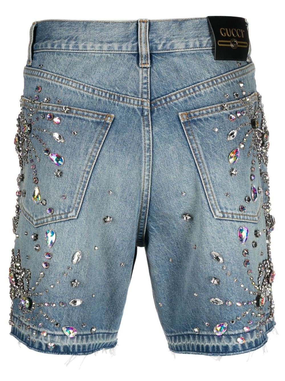 Gucci Shorts verfraaid met kristallen - Blauw