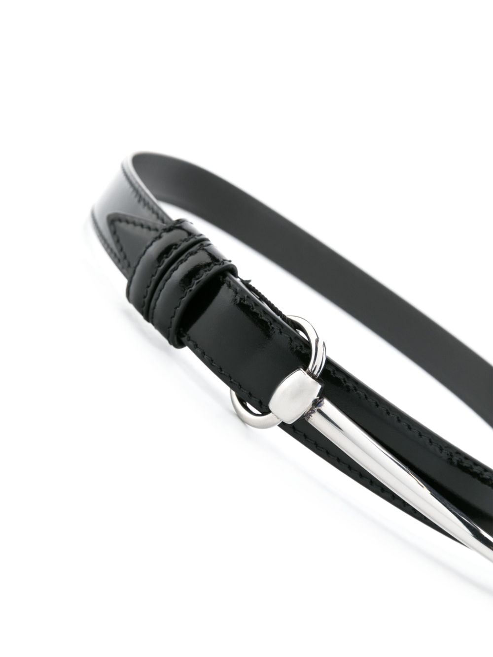 Gucci Leren riem met horsebit detail - Zwart
