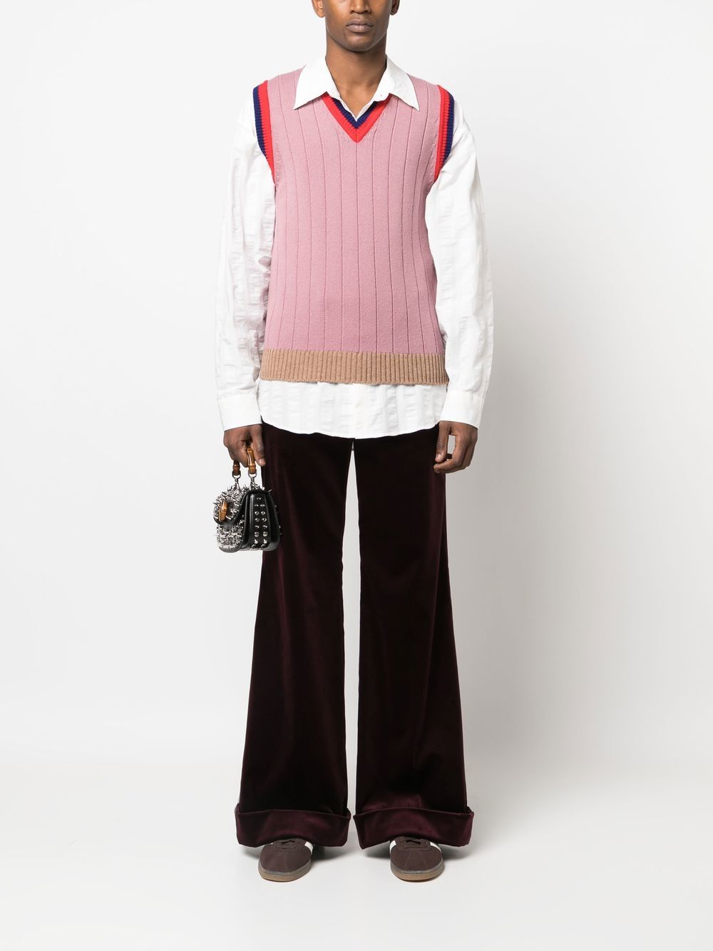 Gucci Ribgebreid hemd - Roze